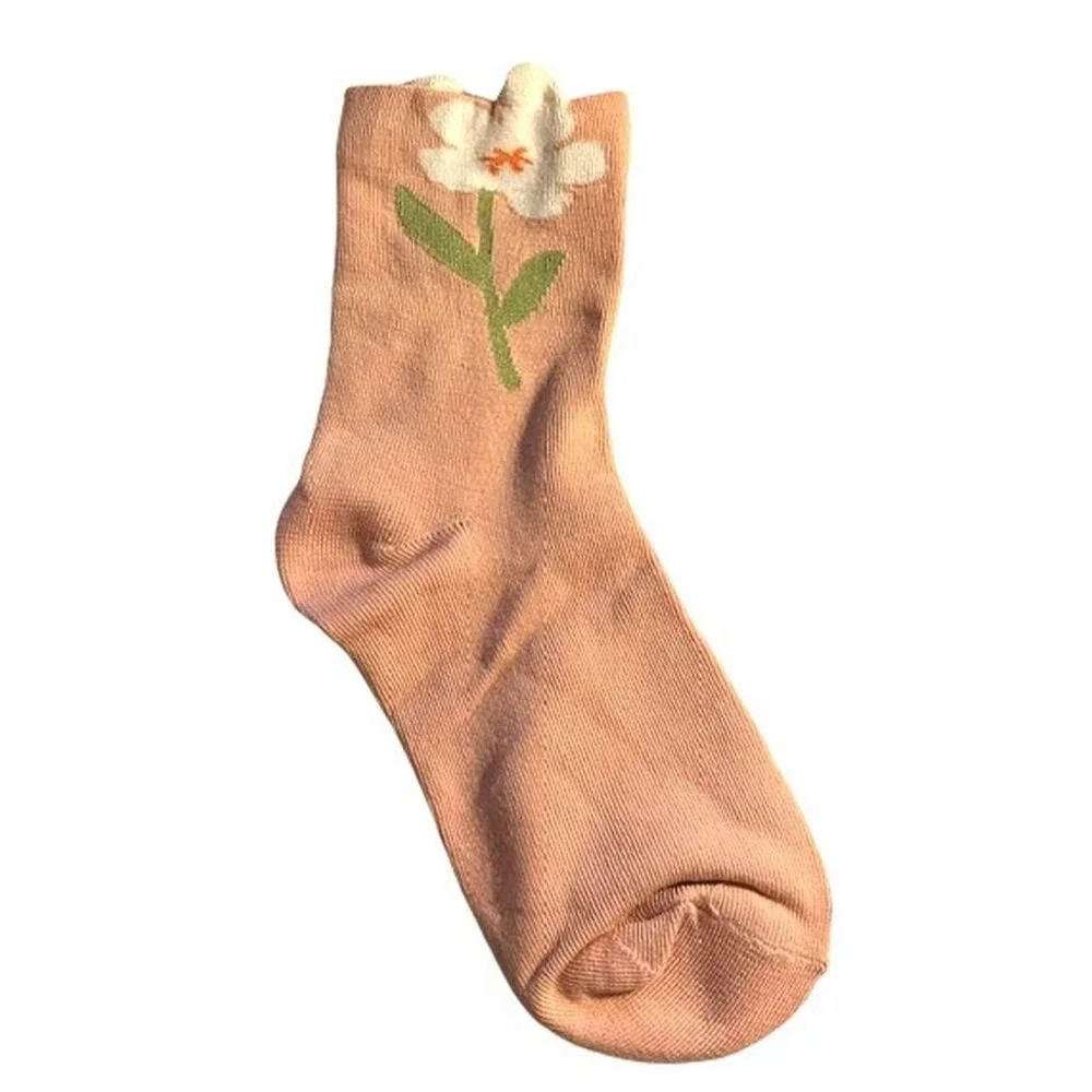 3D Floral Print Women's 5 Pack Sock Set